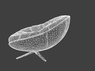 Modern Velvet Lounge Armchair 3D model