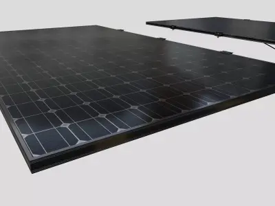 Black Framed Solar Panel 675W 2384x1303x35mm 3D model