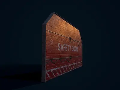 Safety Hangar Door Low-poly 3D model