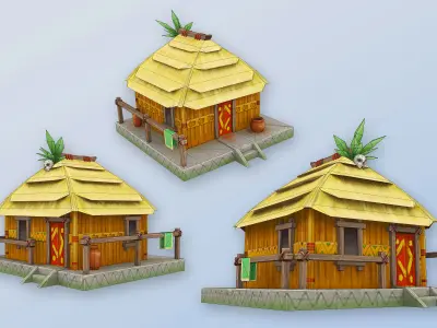 PirateCollections two huts in style of hawaiian village