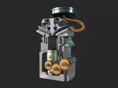 Diesel Engine Inline Four-Cylinder 3D model