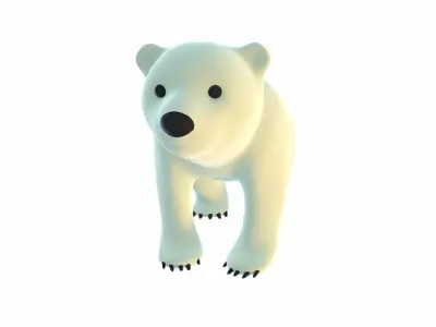 Polar Bear Cub - Stylized Low-poly 3D model