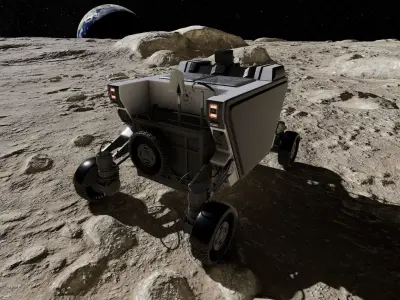 FLEX Moon Rover PBR Low-poly 3D model