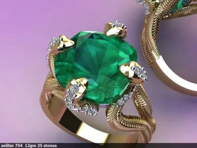 Snake Ring 3D print model 14
