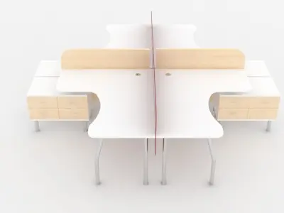 Executive Office Desk 3D model