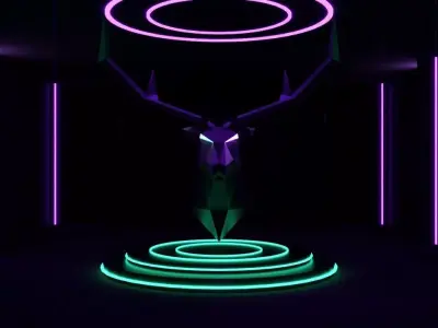 Low poly style deer 3D model