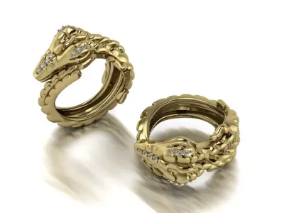 Crocodile Ring  Jewelery Gold  Free 3D print model