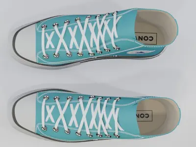 Basketball Leather Shoes Converse All Star Light Blue 3D model