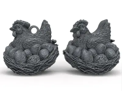 chicken with full eggs  3D print model