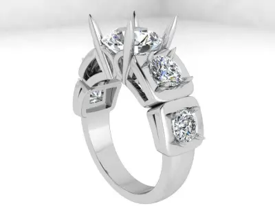 Round Cut Ring 3489 3D print model