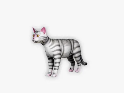 Stylized Cat 3D Model Pack  7 Unique Cat Variations Low-poly 3D model