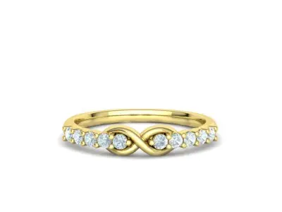Infinity Diamond Ring 2mm stones Eternity Band  3D print model