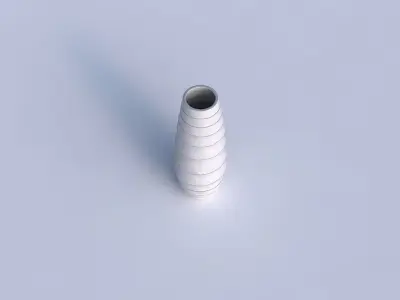 Vase Bullet with horizontal dents and twisted diagonal lines 3D print model
