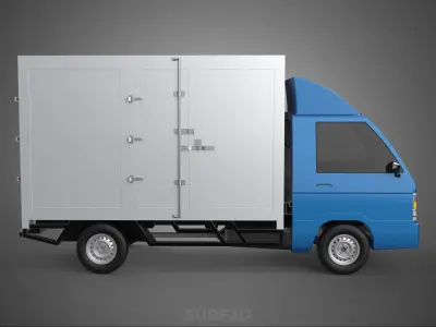 GENERIC BOX TRUCK CUBE VAN PICKUP CAR VEHICLE CARGO LORRY WAGON 3D model