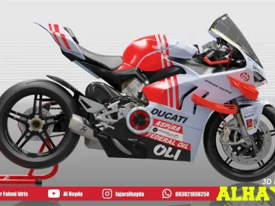Panigale V4 Superleggera Gresini Racing fixed version Low-poly 3D model