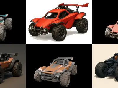 Gt one Car bundle 7 pack 100 glb 3D model