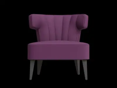 Sutton Velvet Accent Chair 3D model