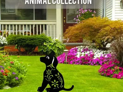 Wonderful Artificial Dog Home and Garden Outdoor Lawn Decor 3D model