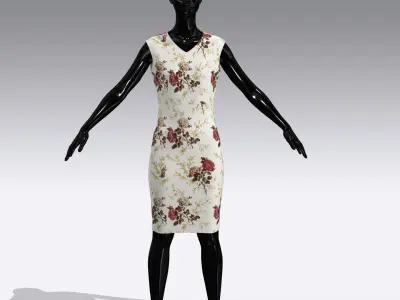 Female Cloth Dress Low-poly 3D model