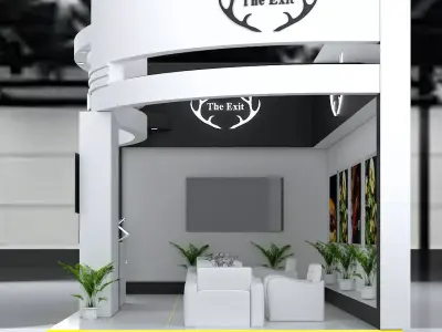 booth 6x4 2 side open  3D model