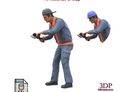 N10 Polisherman or car polisher Mechanic 3D print model