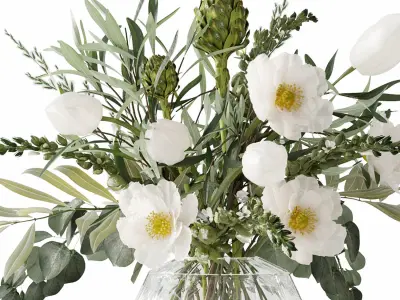 Light yellow bouquet 3D model