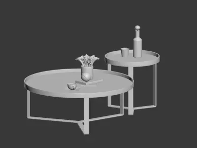 Aula Coffee Table Side Table Black and Gray 3D model