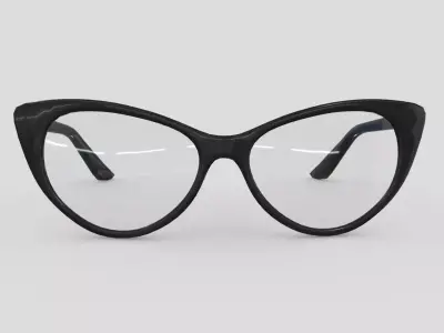 Cat Eye Glasses Low Poly Low-poly 3D model