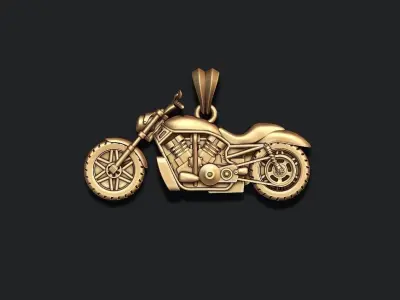 Motorcycle pendant basrelief 3D print model