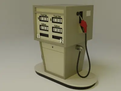 Gas Pump 1980s 3D model