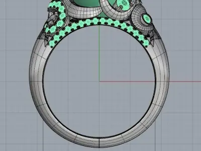 Ring engagement with diamonds 3D print model