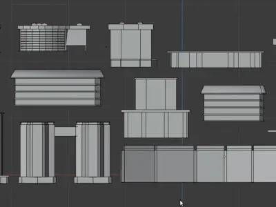 11 City Buildings Pack Low-poly 3D model
