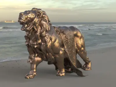Lion sculpture Fantasy 2  3D model