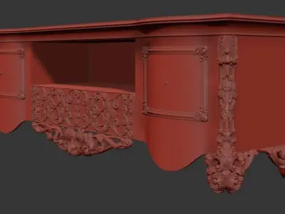 TV shelf 3D model 3D model