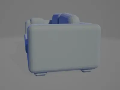 Basic couch sofa with throw Free 3D model