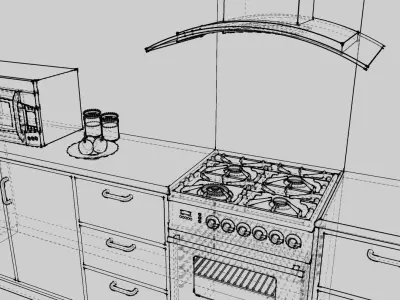 Kitchen Design 1 Low-poly 3D model