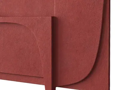 Red abstract relief artwork 3D model