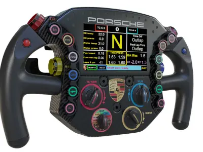 F1 Steering Wheel Porsche 3D model