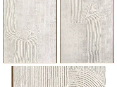 Plaster Two Photo Frame 477 Low-poly 3D model