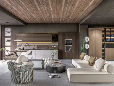 Kitchen fully parametric  Resizable manufacturable 0017 3D model