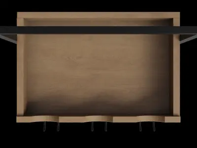 Wall Mounted Wine Bottle And Stemware Rack Low-poly 3D model