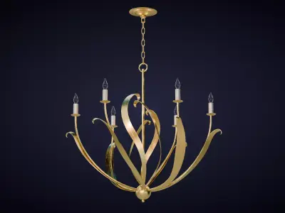 Menefee Gold Chandelier Low-poly 3D model