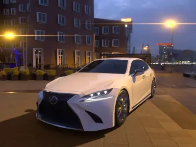 Lexus-White lexus cs sedan at night Low-poly 3D model