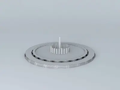 Font circular metal plate Free 3D model