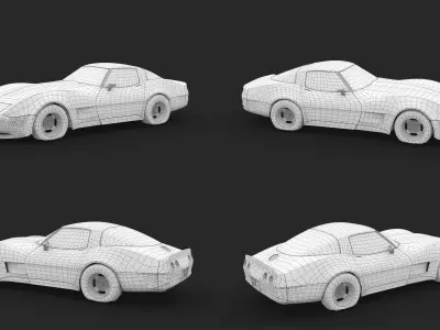 Old Rusty Car 002 - 1982 Chevrolet Corvette 3D model