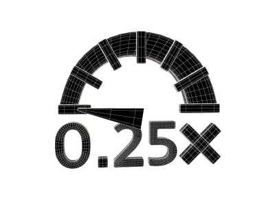 Speed 0 point 25 Symbol v1 003 Low-poly 3D model