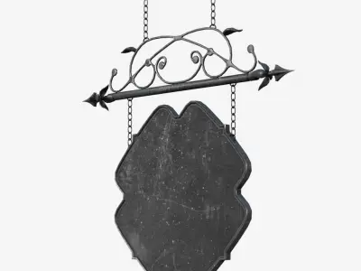 Signboard wrought iron sign 3D model
