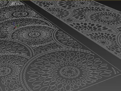 Peacock Pattern CNC Panel  Free 3D model