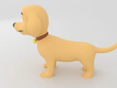 Cartoon Dog 3D Model Low-poly 3D model