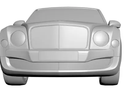 Silver massive car 3D model